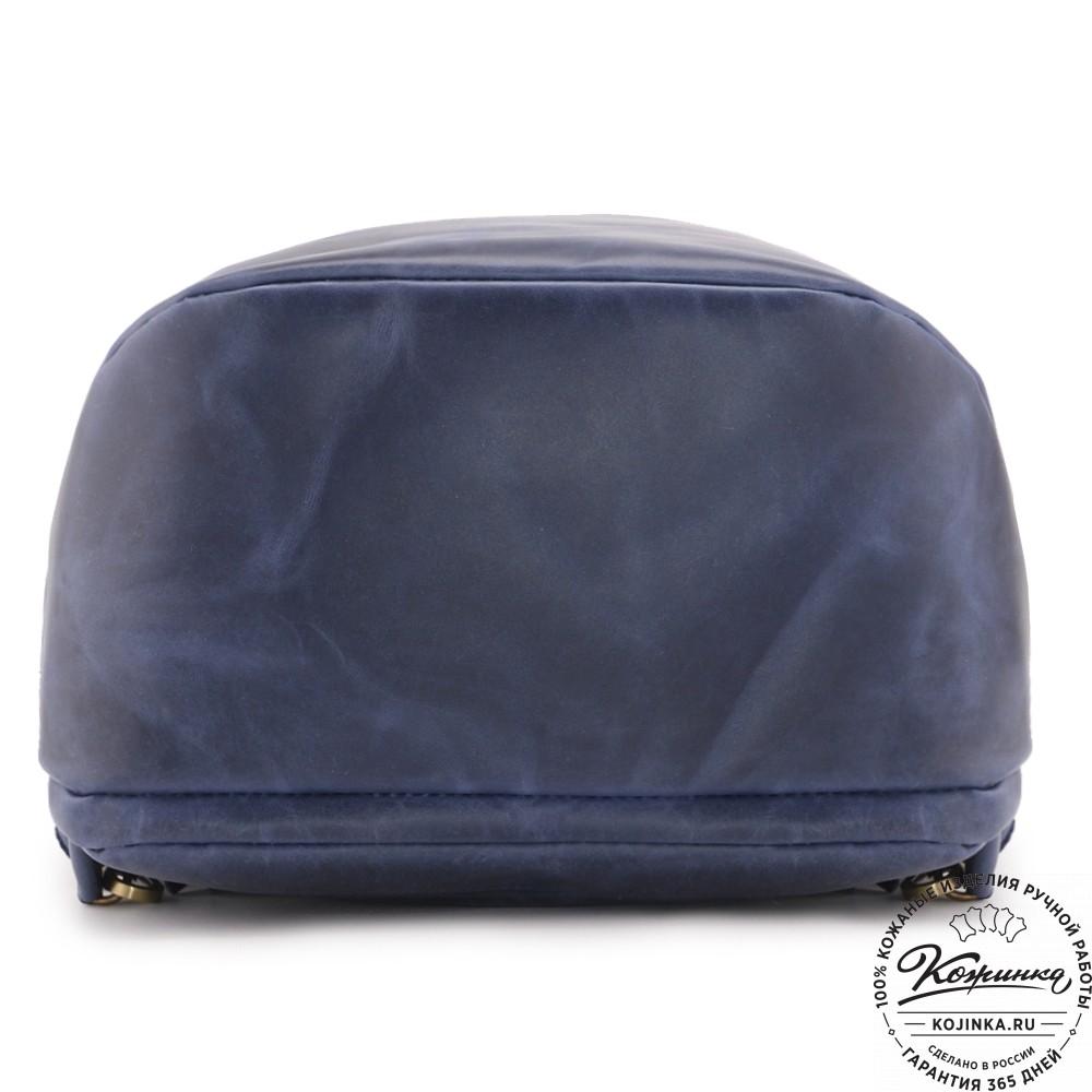 Кожаный рюкзак "Посейдон" (синий воск)